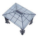 12 x 10FT Metal Frame Hardtop Patio Gazebo with Curtains
