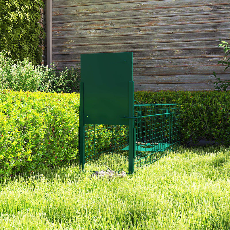 Outsunny Single Door Humane Rat Trap for Small Animals, Dark Green