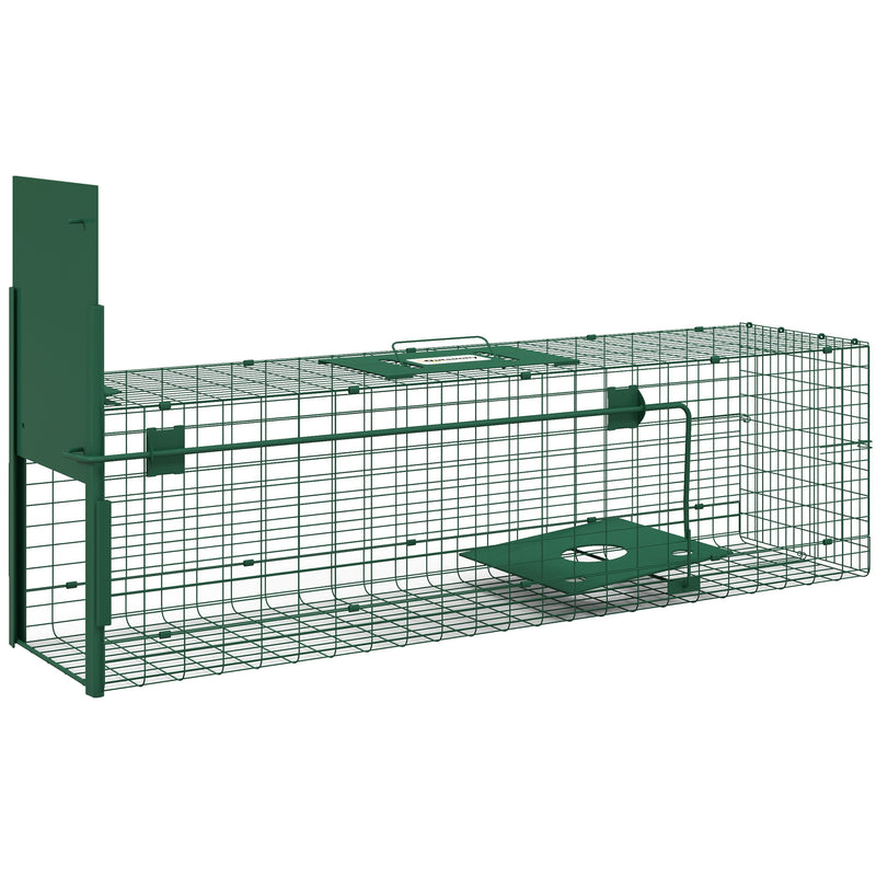 Outsunny Single Door Humane Rat Trap for Small Animals, Dark Green