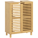 HOMCOM Under Sink Bathroom Cabinet, Bamboo Under Sink Cabinet, Natural