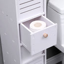 Livingandhome Freestanding Wooden Tall Bathroom Storage Cabinet