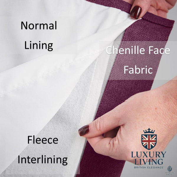 Velvet Chenille Thermal Fleece Lined Single Pencil Pleat Taped Top Door Curtain