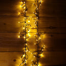 960 LED 12.4m Premier Cluster Indoor Outdoor Multi Function Mains Operated Christmas Lights with Timer on Clear Cable in Warm White