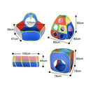 Livingandhome 5-in-1 Kids Play Tent Set Pop Up Ball Pit with Tunnel Toddlers Playhouse