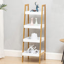 Livingandhome Nordic Freestanding 4-Tier Wooden Ladder Shelf Organizer