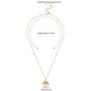 Modishion Round Tree Pendant Necklace In Copper With Cubic Zirconia Accents