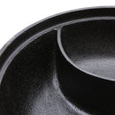 Lifeideas Black Cast Iron Hot Pot with Divider