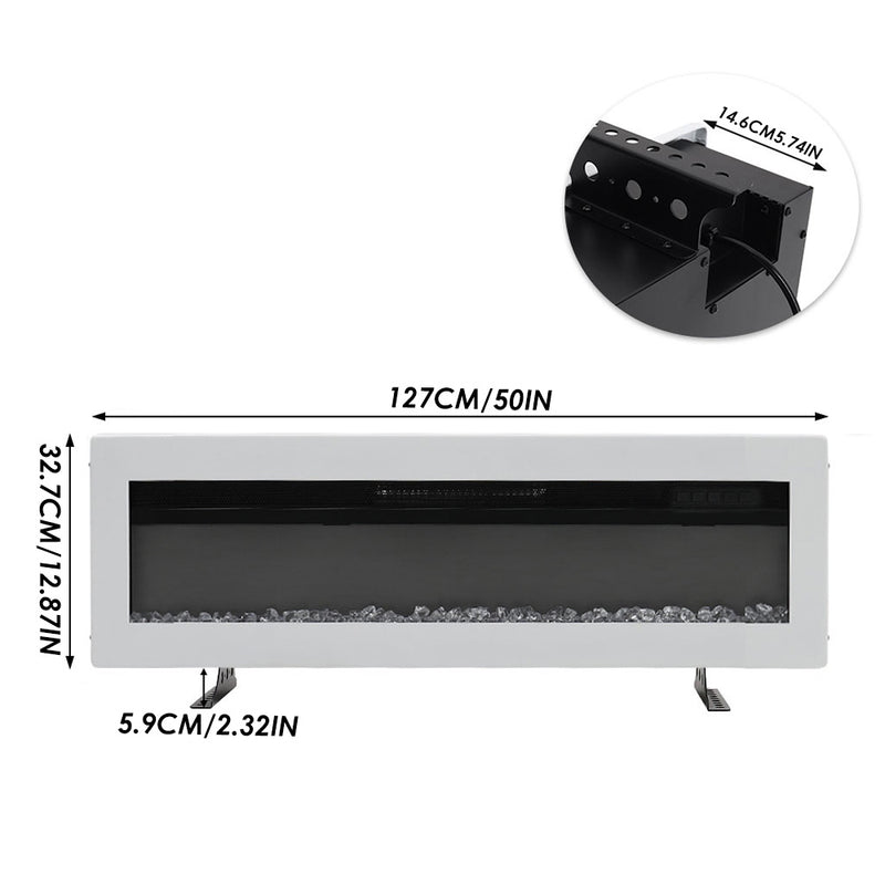 Electric Fireplace With Adjustable Flames, Wall Mounted Or Freestanding