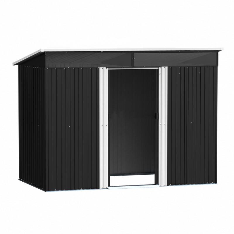 Breeins Sliding Door Metal Storage Shed with Windows