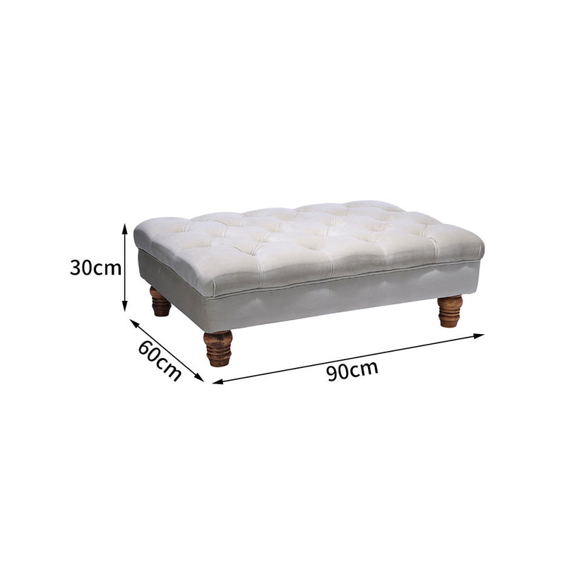 Livingandhome Rectangular Velvet Footstool
