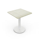 Livingandhome White Square Cafe Table with Metal Base