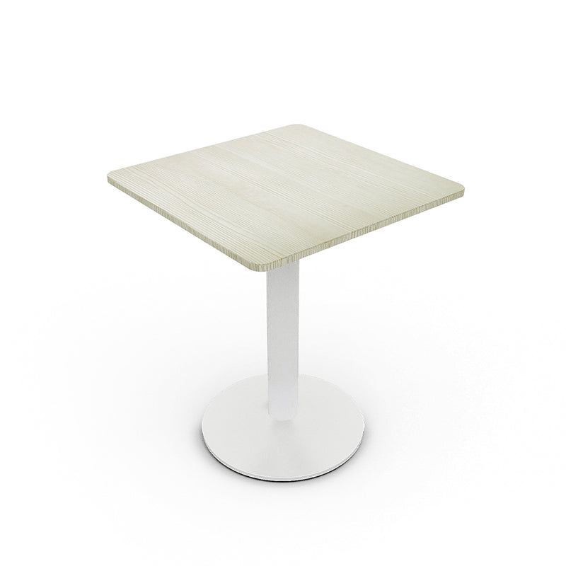 Livingandhome White Square Cafe Table with Metal Base
