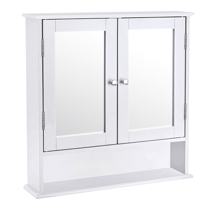 Livingandhome Wall Mount Rectangular Mirror Cabinet Bathroom Organizer