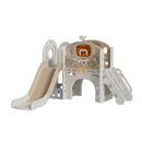 Livingandhome Toddler Slide and Climber Playset with Basketball Hoop and Telescope