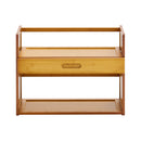 Livingandhome Wooden Bamboo 2-Tier Storage Shelf