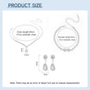 3Pcs Necklace Teardrop Dangle Earrings Bracelet Jewelry Set