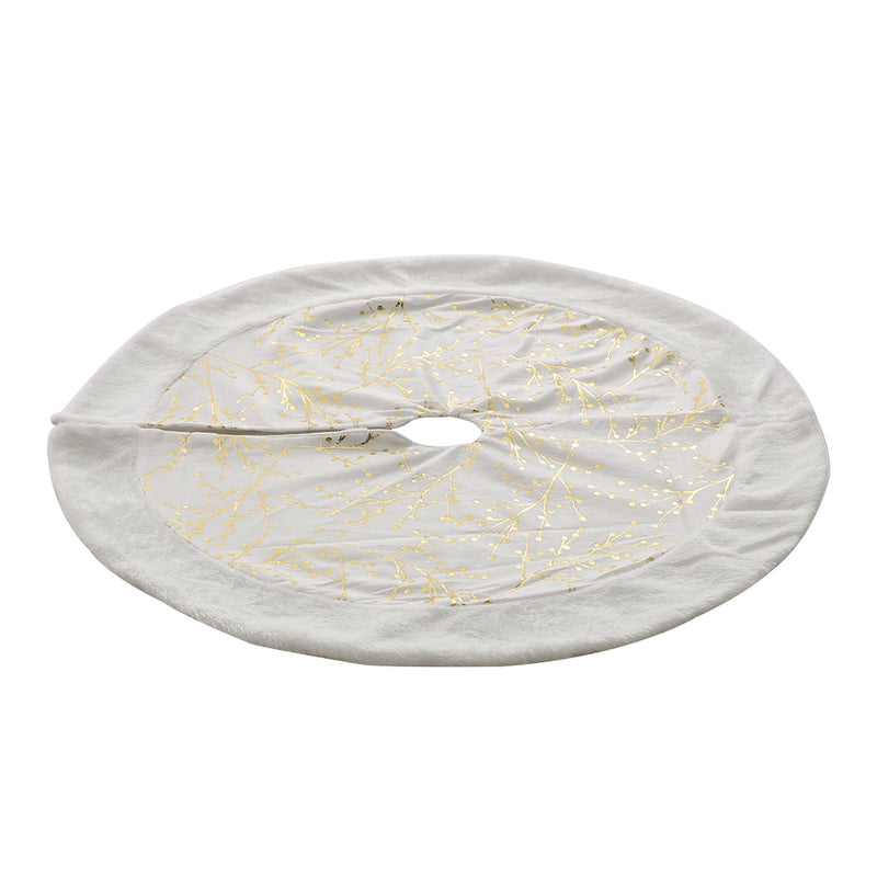 Lifeideas Hot Stamping Golden Twig Plush Christmas Tree Skirt