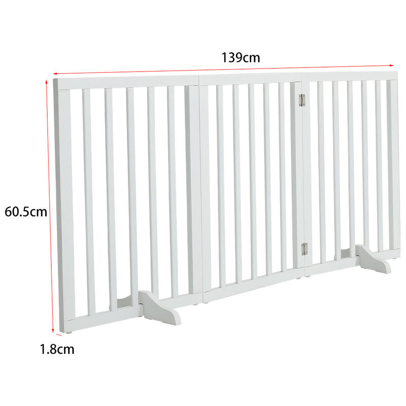 Kidkid Freestanding Wooden Pet Gate with Three Foldable Panels