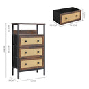 Livingandhome Rattan Storage Cabinet with Three Drawers