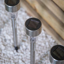 36cm Set of 5 Stainless Steel Garden Solar Path Lights with White LEDs