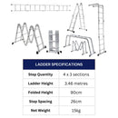 3.46m Lightweight Aluminium Folding Multi-position Work Platform Ladder