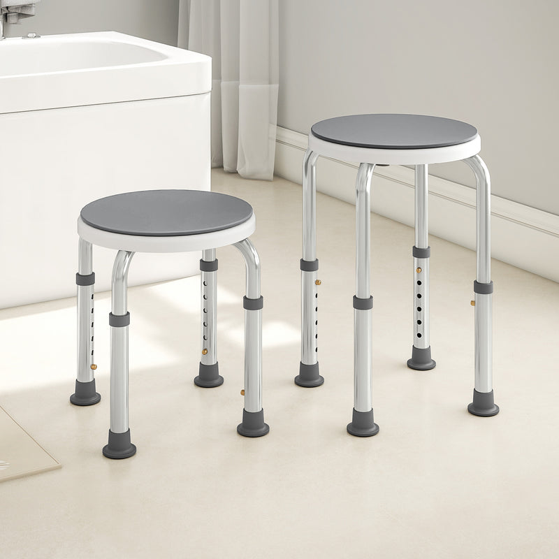 HOMCOM 360 Degree Swivel Shower Stool with Non-Slip Feet for Disabled