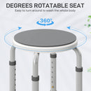 HOMCOM 360 Degree Swivel Shower Stool with Non-Slip Feet for Disabled