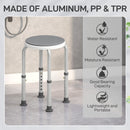 HOMCOM 360 Degree Swivel Shower Stool with Non-Slip Feet for Disabled