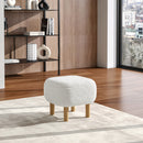 Livingandhome Footstool Pouffe Stool with Wooden Legs