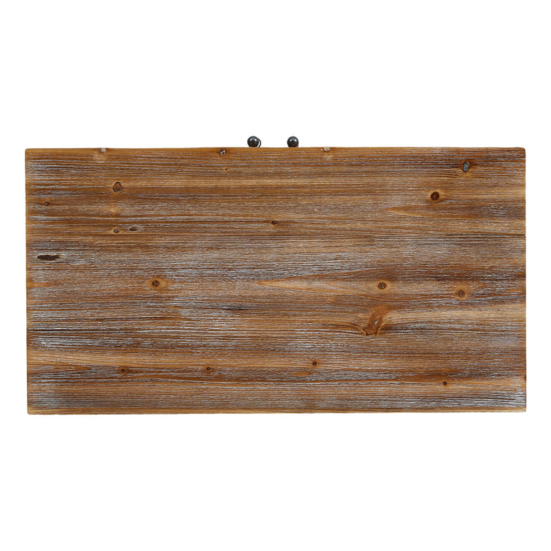 Livingandhome Rustic Wooden Cabinet with Interior Shelves