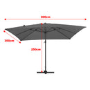 Livingandhome Large Square Canopy Rotating Outdoor Cantilever Parasol