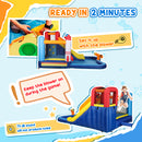 AIYAPLAY 5 in 1 Bouncy Castle for Children with 550W Blower, Water Slide