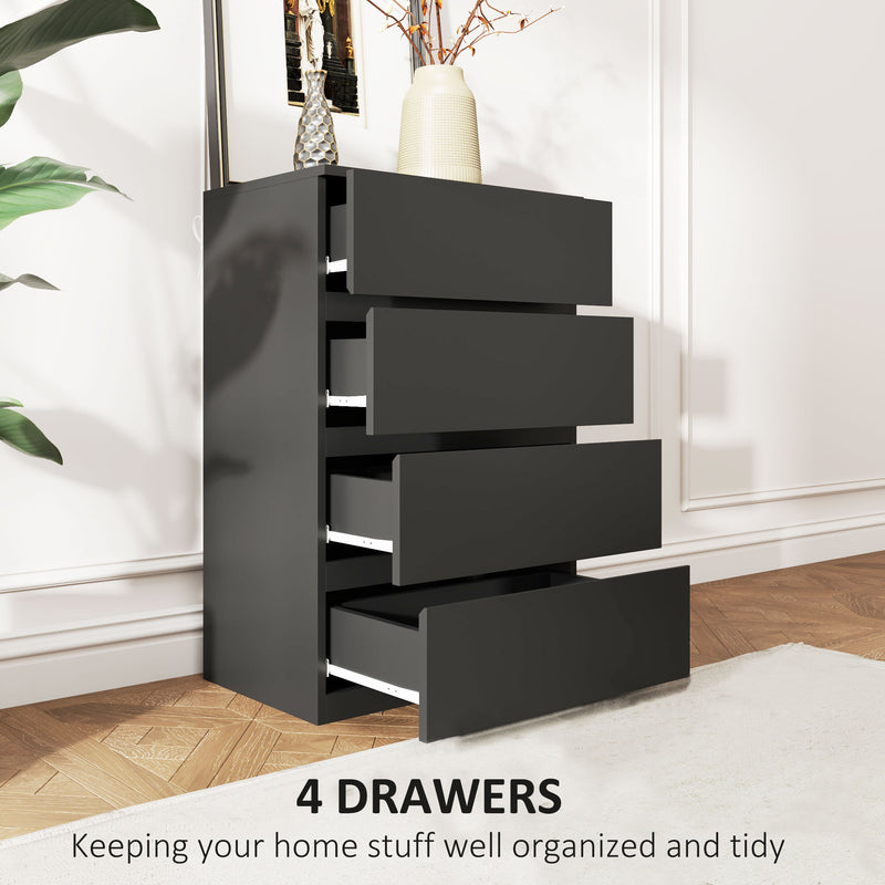 HOMCOM Bedroom Chest of Drawers, 4 Drawers Dresser, Drawer Unit