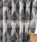 Luxury Diamond Jacquard Fully Lined Ring Top Curtains with Metallic Thread Charcoal/Silver