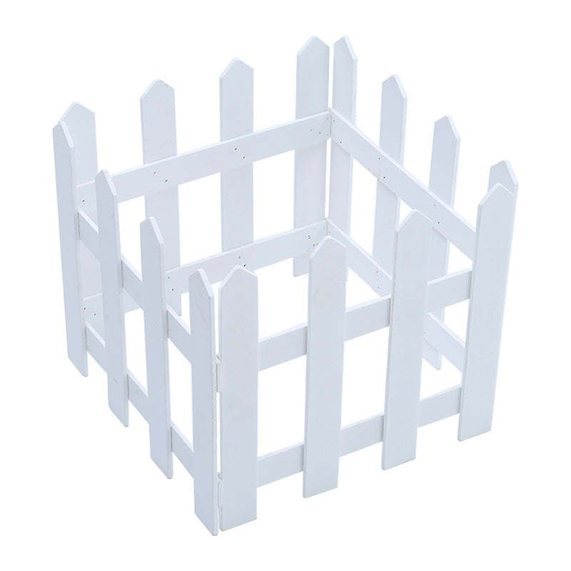 Livingandhome Wooden Christmas Tree Picket Fence for Family Holiday Decoration