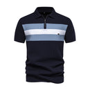 Casual Quarter Zip Turn Down Collar Short Sleeve Polo Shirts