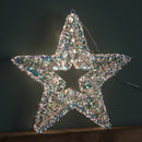 60cm Light up Iridescent Shimmer Christmas Star with 1440 Warm White LEDs