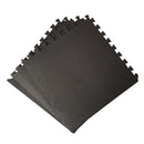 Samuel Alexander Black EVA Foam Floor Mats 60x60cm Interlocking Gym & Play Mats, Non-Slip, Water Resistant