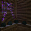 1.2m X 1.2m Light Up Heart Pin Wire Christmas Curtain Lights With 303 Rainbow LEDs
