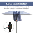 Outsunny Double Parasol 4.6m - Blue