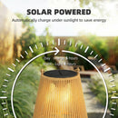 Outsunny Rattan Hanging Solar Lights Outdoor Garden Lantern Set of 2, Brown