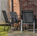 Outdoor 4 Person Rectangular Glass Top Garden Dining Table Chairs Set