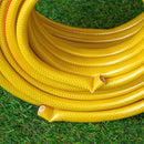 30m Yellow Reinforced Kink Resistant Garden Hose Pipe with Spray Gun Set