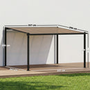 Outsunny 3.6 X 3 M Lean To Garden Pergola With Drainage Gutters, Dark Grey