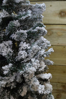 6.5ft (2m) Premier Snow Flocked PVC Spruce Pine Slim Christmas Tree in Green