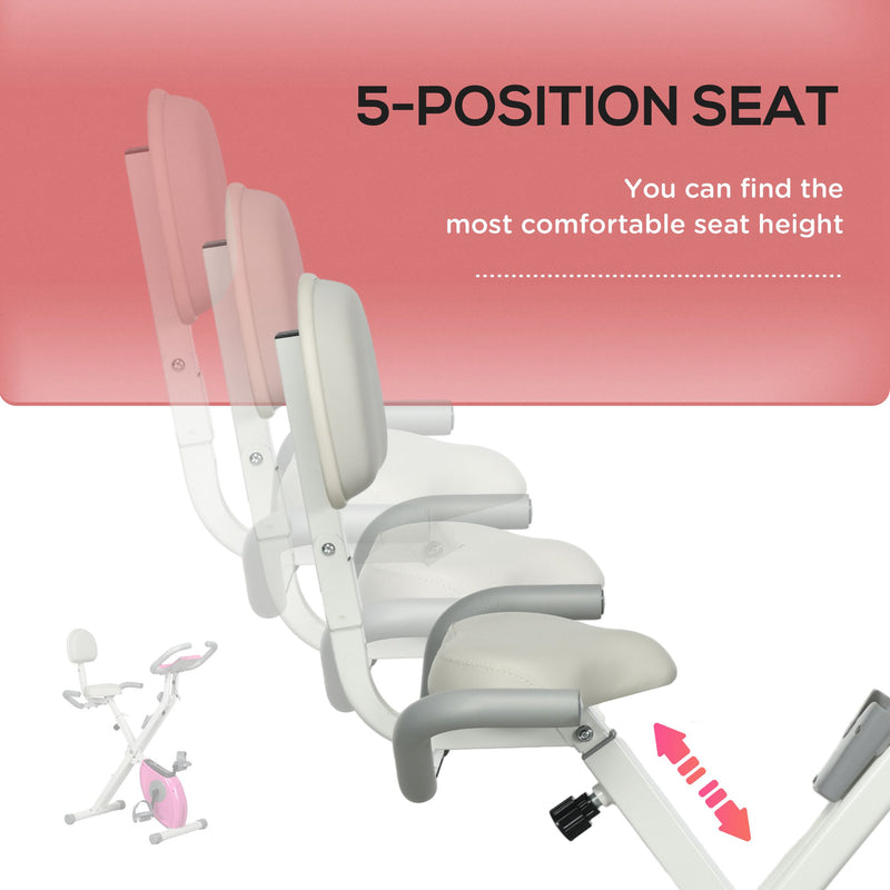 HOMCOM Folding Exercise Bike w/ Adjustable Magnetic Resistance, Seat Height