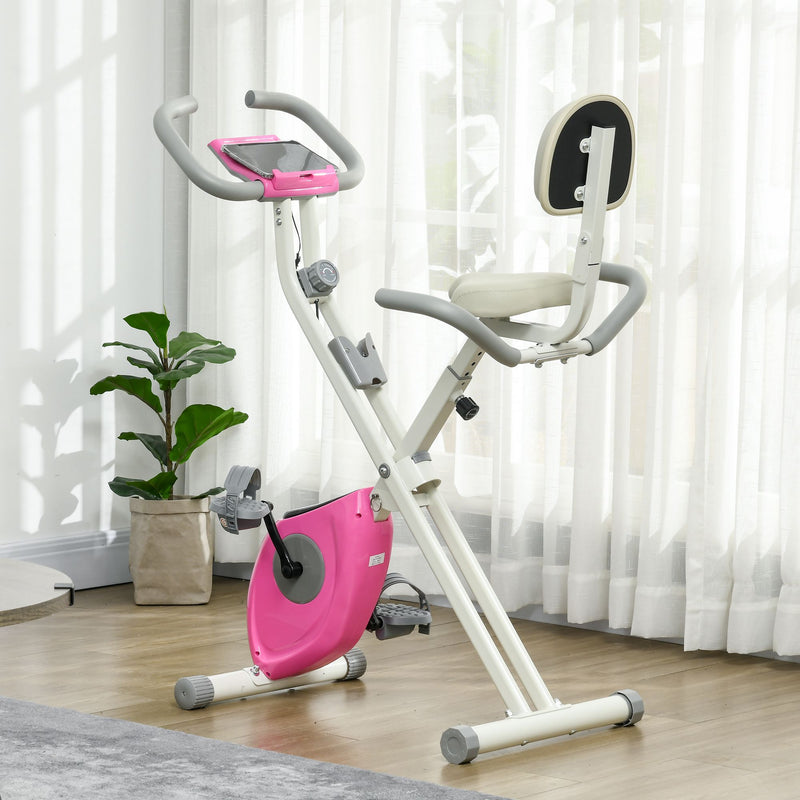 HOMCOM Folding Exercise Bike w/ Adjustable Magnetic Resistance, Seat Height