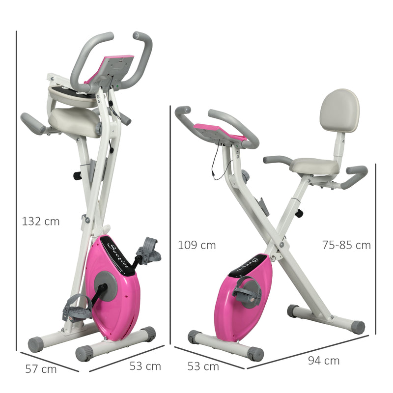 HOMCOM Folding Exercise Bike w/ Adjustable Magnetic Resistance, Seat Height