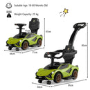 3-in-1 Ride On Push Car with Removable Guardrails and Handle