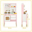 Kids Kitchen Playset with Pretend Play Kitchen Accessories, Pink
